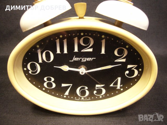 СТАР РЕТРО НАСТОЛЕН МЕХАНИЧЕН ЧАСОВНИК БУДИЛНИК JERGER GERMANY, снимка 5 - Антикварни и старинни предмети - 36013886