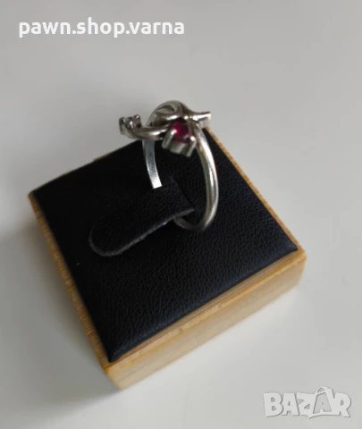 Ново сребърно пръстенче с фианити – проба 925, снимка 3 - Обеци - 50919320