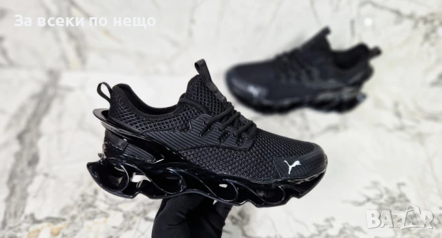 Puma Мъжки Черни Маратонки👟Мъжки Спортни Обувки В Черен Цвят Пума Код P664, снимка 2 - Маратонки - 50578919