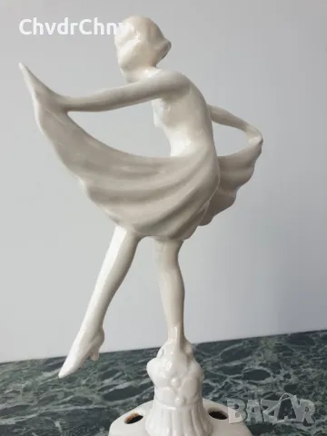 Goebel статуетка 23см/1930те/стара Гьобел немска порцеланова фигура на балерина, снимка 4 - Антикварни и старинни предмети - 50361951