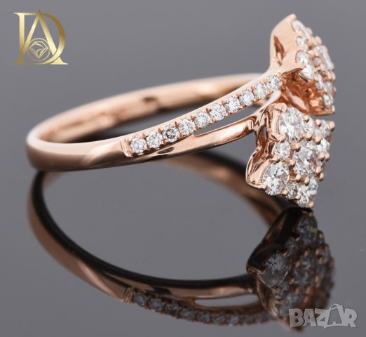 Нов Златен Пръстен с 0.69кт Естествени Брилянти , снимка 5 - Пръстени - 40059992