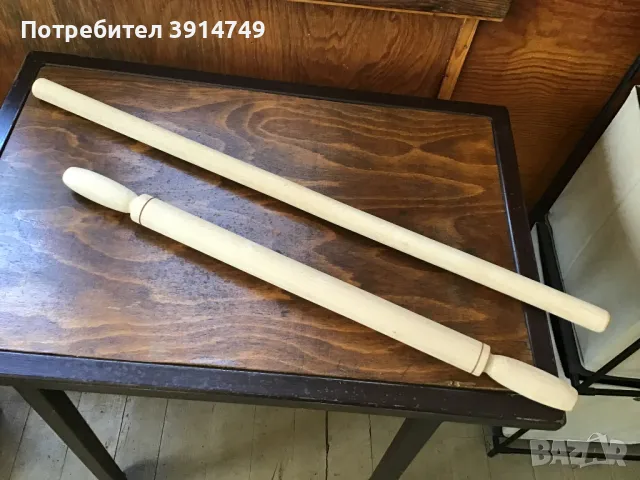 Дървена точилка естествен дъб, френски стил (дълга без дръжки), диаметър 2,6см, дължина 68,5см