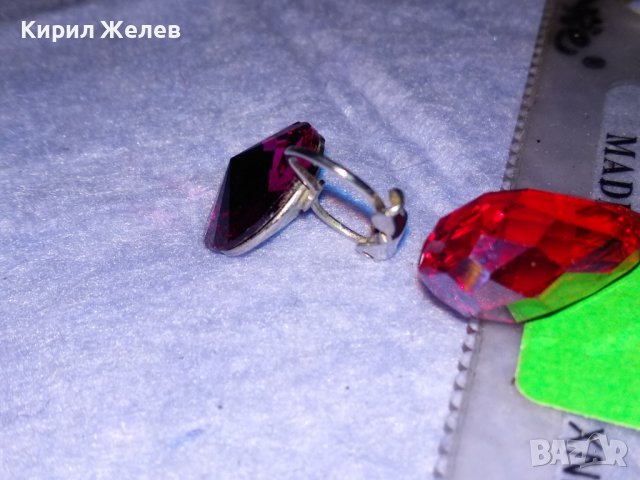 СКЪПОЦЕННА ФАСЕТИРАНА АРТ ВИСУЛКА ГРАНАТ и КРИСТАЛНА РЕТРО ОБЕЦА 37058, снимка 9 - Колиета, медальони, синджири - 39954061