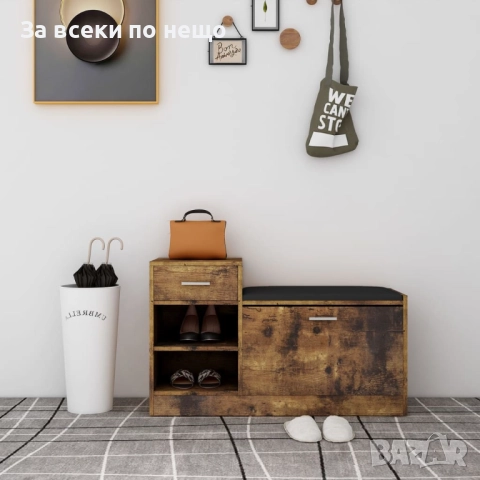 Пейка за обувки, опушен дъб, 94,5x31x57 см, ПДЧ Код P1121, снимка 5 - Шкафове - 51686362