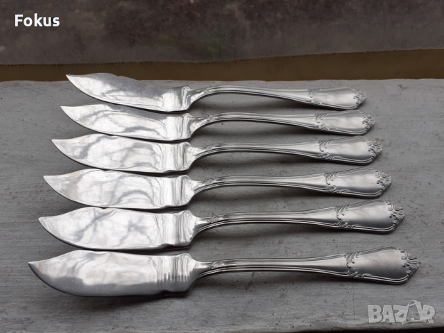 Комплект луксозни маркови посребрени ножове Guy Degrenne, снимка 1 - Антикварни и старинни предмети - 36218370