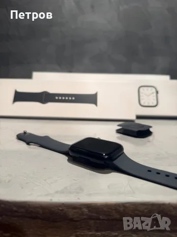 100% батерия! КАТО ЧИСТО НОВ Apple Watch 7 45 mm GPS Midnight, снимка 4 - Смарт часовници - 56075566