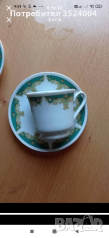 Нов сервиз  ръчно рисуван от 60 те години на 19 век.По печата отдолу е френски порцелан