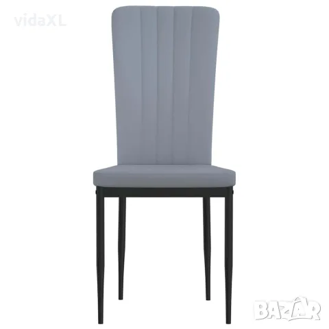 vidaXL Трапезни столове, 4 бр, светлосиви, кадифе, снимка 4 - Столове - 56146840