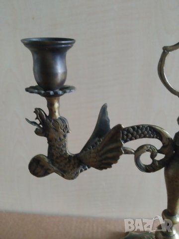 стар бароков свещник, снимка 2 - Антикварни и старинни предмети - 39553720