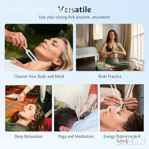 Нов Камертон сет за йога медитация рейки 9 броя 174–963Hz + калъф + чукче, снимка 8 - Йога - 53463662