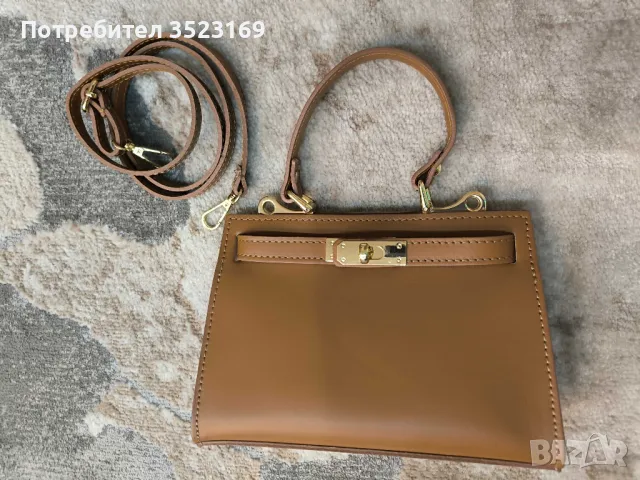 Малка кафява чанта естествена кожа, снимка 1
