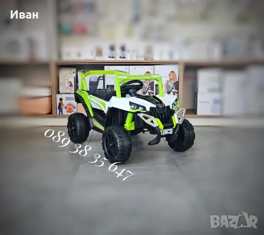 ТОП ЦЕНА!НОВО!Акумулаторен джип/UTV Gobi Go GREEN с 12 V батерия,USB,Функция люлеене, снимка 2 - Детски велосипеди, триколки и коли - 55747217