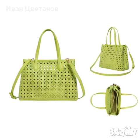 Модерна дамска чанта с перфорация, снимка 7 - Чанти - 50870083