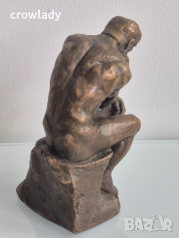 Бронзова скулптура пластика Мислителят Огюст Роден  , снимка 5 - Други - 51721737