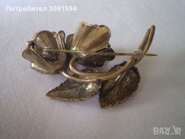 брошка роза 1950г , снимка 3 - Антикварни и старинни предмети - 40640760