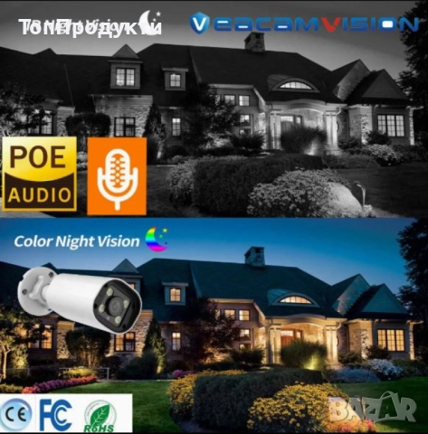 Комплект 4бр AI Smart камери с пълноцветно нощно виждане и NVR за професионално видеонаблюдение, снимка 4 - Комплекти за видеонаблюдение - 52945580