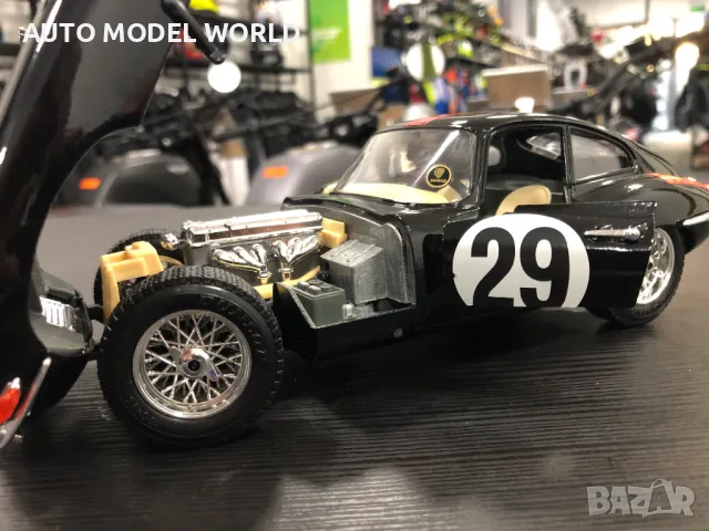 BBURAGO метална колекционерска количка JAGUAR E-TYPE COUPE 1961г. 1:18, снимка 7 - Колекции - 47379703
