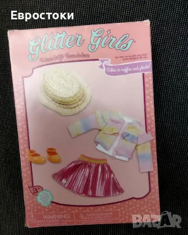 Комплект Glitter Girls дрехи за кукли, модни дрехи и аксесоари за кукли 35 см, комплект от 4 части, снимка 5 - Кукли - 47767795
