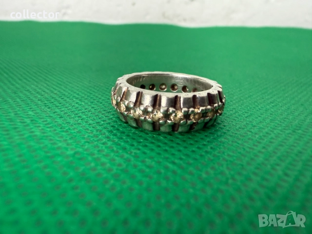 Дизайнерски сребърен пръстен с естествени камъни. №7637, снимка 4 - Пръстени - 52502579