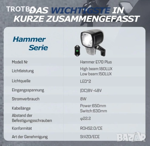 ADDVIEW Преден фар за велосипеди, снимка 15 - Аксесоари за велосипеди - 53843905