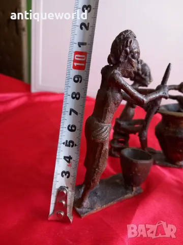 Стари Африкански Бронзови Пластики , Статуетка , Бенин, снимка 6 - Антикварни и старинни предмети - 48049387
