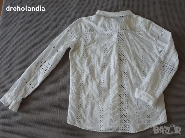 Бяла риза от памучна дантела– M  , снимка 2 - Ризи - 51735977