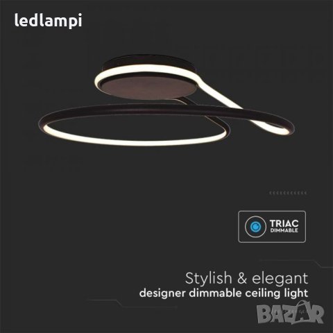 LED Плафониера 54W Черна Димиране Неутрално Бяла Светлина, снимка 2 - Лампи за таван - 41186684