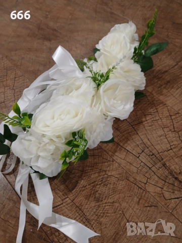 Сватбена украса за кола, снимка 8 - Сватбени аксесоари - 52806584