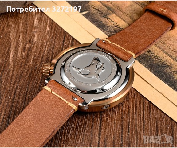 San Martin Tunа-Автоматичен бронзов часовник ,Японски Механизъм NH35,сапфир,300 м водоустойчив, снимка 4 - Мъжки - 40481710