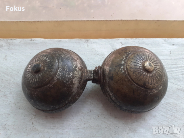 Уникален стар османски бронзов съд контейнер за барут или др, снимка 5 - Антикварни и старинни предмети - 53423100