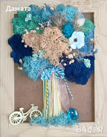 Картини букети/Дървото на живота/моливник и други със скандинавски мъх, снимка 8 - Картини - 39997323