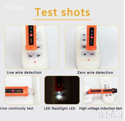 Детектор за напрежение, Безконтактен, AC 12-1000V, Жълт, снимка 4 - Друга електроника - 52832143