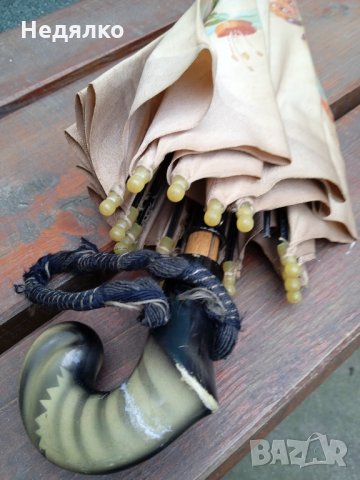 Стар дамски чадър за слънце,1900-1920г, снимка 3 - Антикварни и старинни предмети - 35815045