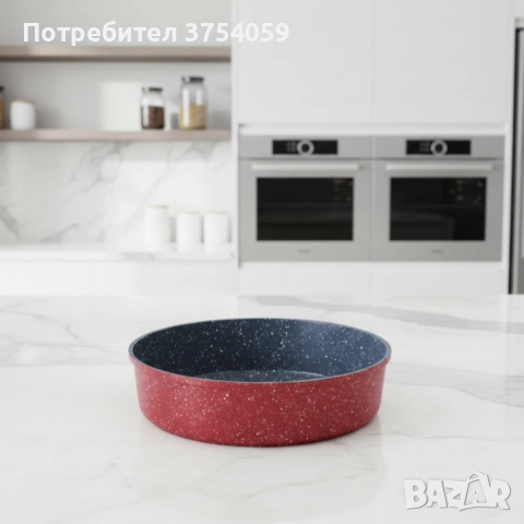 Кръгла тава за печене Oliver Voltz OV54322B28/30/32 см – керамично-мраморно покритие, снимка 3 - Съдове за готвене - 53076299
