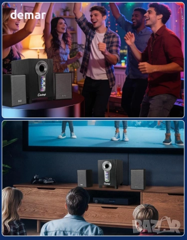 USB 2.1 компютърни високоговорители със субуфер, C5213, 10W + 3W×2, захранване от USB, снимка 4 - Други - 53604552