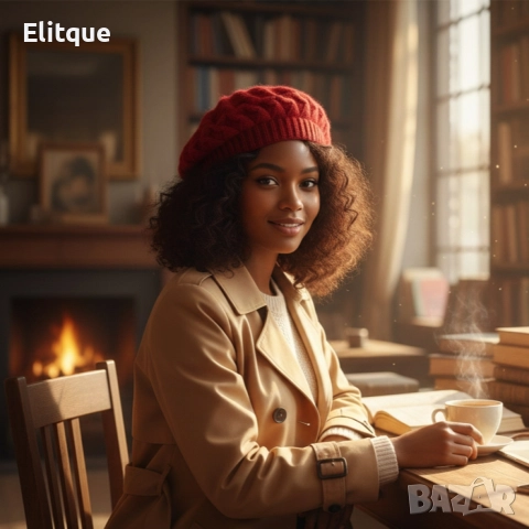 Модерен дамски барет за зимата – Удобство и френски стил, снимка 5 - Шапки - 52749641