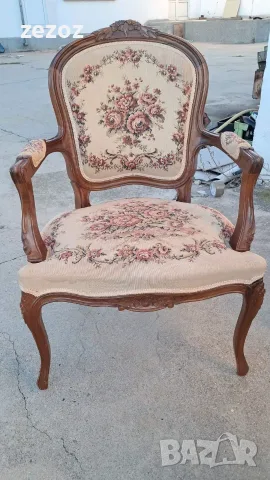 Комплект за хол барок махагон, снимка 2 - Дивани и мека мебел - 56353449