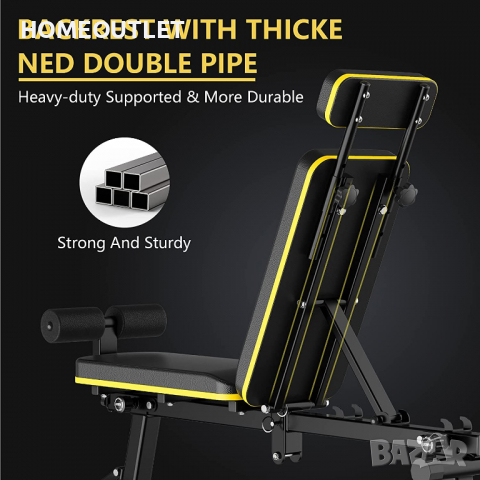 Регулируема напълно сгъваема фитнес лежанка M002, снимка 8 - Фитнес уреди - 36338670