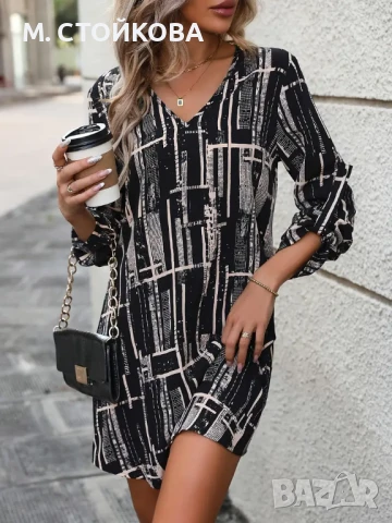 лятна рокля с V-образно деколте, снимка 2 - Рокли - 50761286