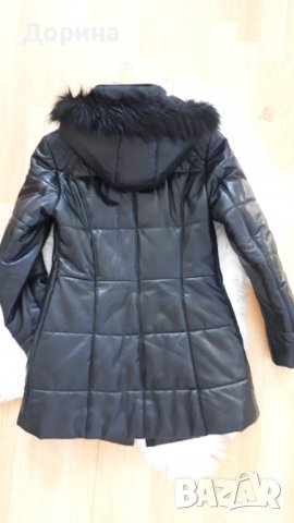 Кожено яке естествена кожа черно дамско М, снимка 3 - Якета - 39728090