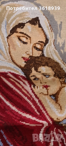 гоблен мадона с младенеца 67/50, снимка 3 - Гоблени - 52107874