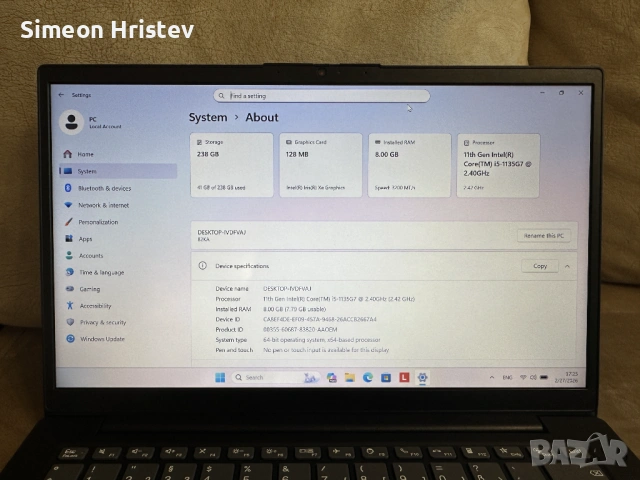 Lenovo V14 G2 | Core i5-1135G7 | 8GB RAM | 256GB SSD | ОБСЛУЖЕН, снимка 6 - Лаптопи за дома - 53649119