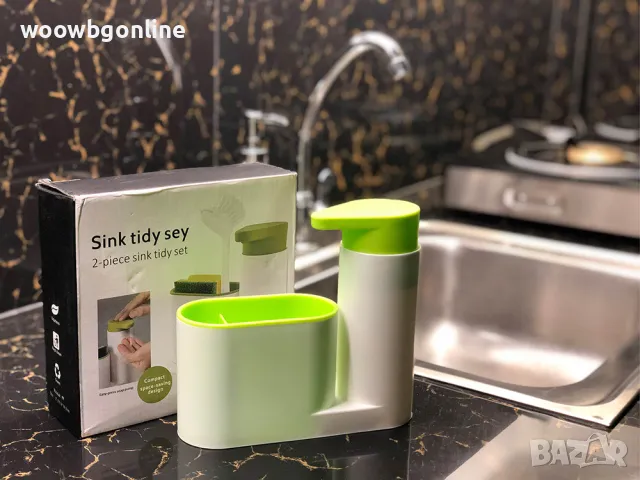 Кухненски дозатор органайзер за течен сапун и гъба, снимка 7 - Други стоки за дома - 49136446