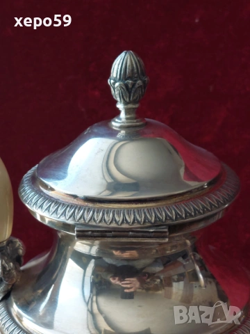 Среърна кана за вода,чай кафе и други напитки,сребро 800,вместимост 1350 мл.3 евро грам-775 грама, снимка 9 - Сервизи - 53707652