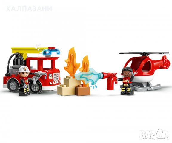 LEGO® DUPLO® Town 10970 - Пожарна команда и хеликоптер, снимка 5 - Конструктори - 38927890