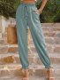 Едноцветен дамски панталон с еластична талия, 5цвята - 023, снимка 16