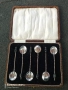 Стар английски сребърен комплект от 6 бр.лъжички., снимка 1
