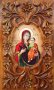 Икона "Дева Мария с Младенеца" - дърворезба, уникат, снимка 1 - Икони - 10733042