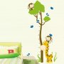 Жираф и маймунки на дърво метър за стена и мебел детска стая лепенка стикер самозалепващ, снимка 1 - Други - 34817379