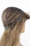 Дълга чуплива тъмноруса перука на светлоруси кичури с бретон Мирея, снимка 11
